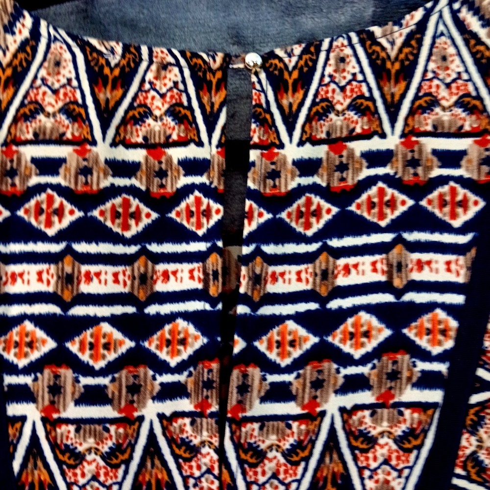 One Clothing Dress Womens Medium Multicolor Boho Ethnic Ikat Festival Tunic Top - Picture 4 of 11